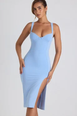 Oh Polly Wedding Guest | Graduation Dresses^Modal Bow-Detail Sweetheart-Neck Midi Dress in Sky Blue SkyBlue