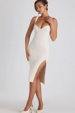 Oh Polly Bride To Be | Graduation Dresses^Modal Bow-Detail Sweetheart-Neck Midi Dress in Ivory