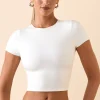 Oh Polly Tops | Fall Outfits^Modal Cap-Sleeve Crop Top in White