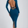 Oh Polly Elevated Essentials | Fall Outfits^Modal Cross-Back Midaxi Dress in Deep Teal DeepTeal