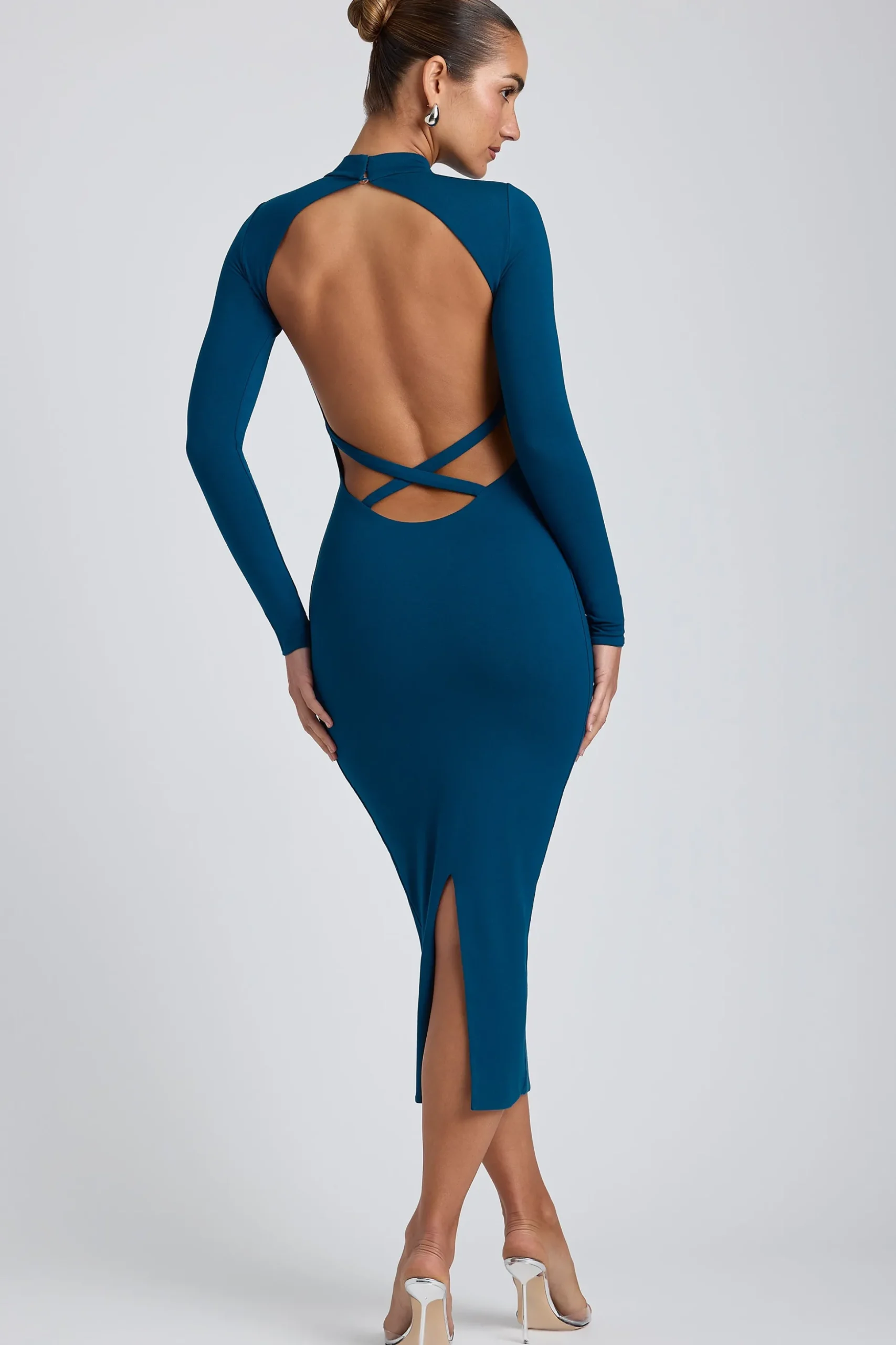 Oh Polly Elevated Essentials | Fall Outfits^Modal Cross-Back Midaxi Dress in Deep Teal DeepTeal