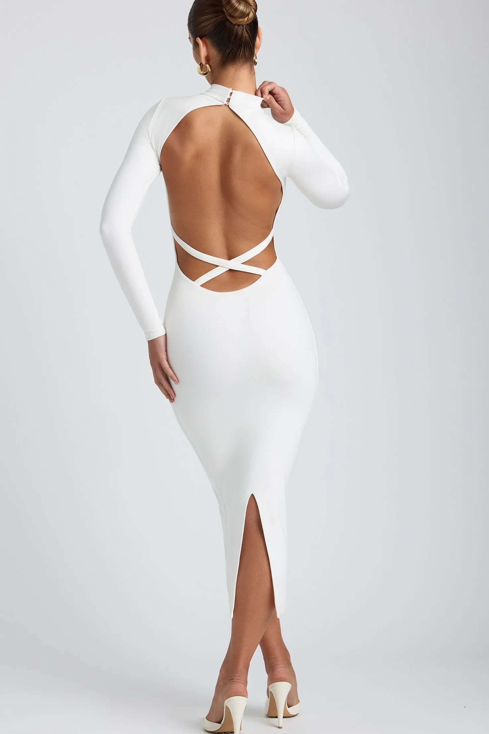 Oh Polly Women'S Clothing Sale - $65 And Under^Modal Cross-Back Midaxi Dress in White