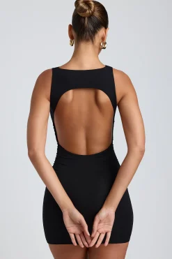 Oh Polly Elevated Essentials | Fall Outfits^Modal High-Neck Open-Back Mini Dress in Black
