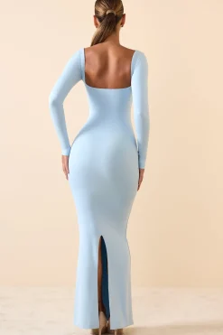 Oh Polly Fall Outfits^Modal Keyhole Cut-Out Maxi Dress in Ice Blue IceBlue