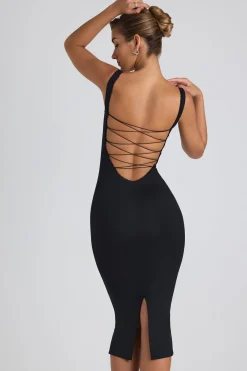 Oh Polly Fall Outfits | Graduation Dresses^Modal Lace-Trim Midaxi Dress in Black