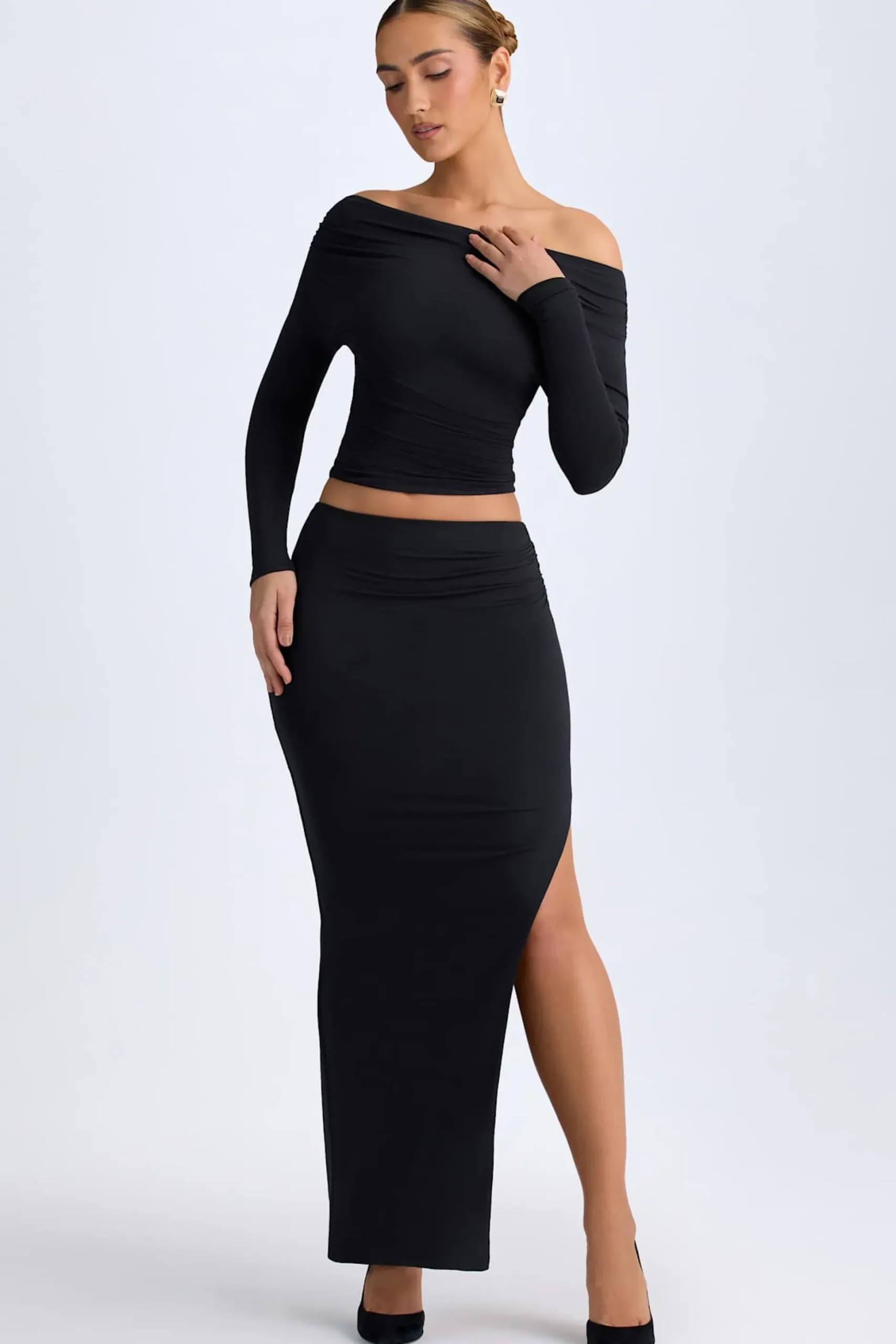 Oh Polly Skirts & Skorts | Bottoms^Modal Low-Rise Maxi Skirt in Black