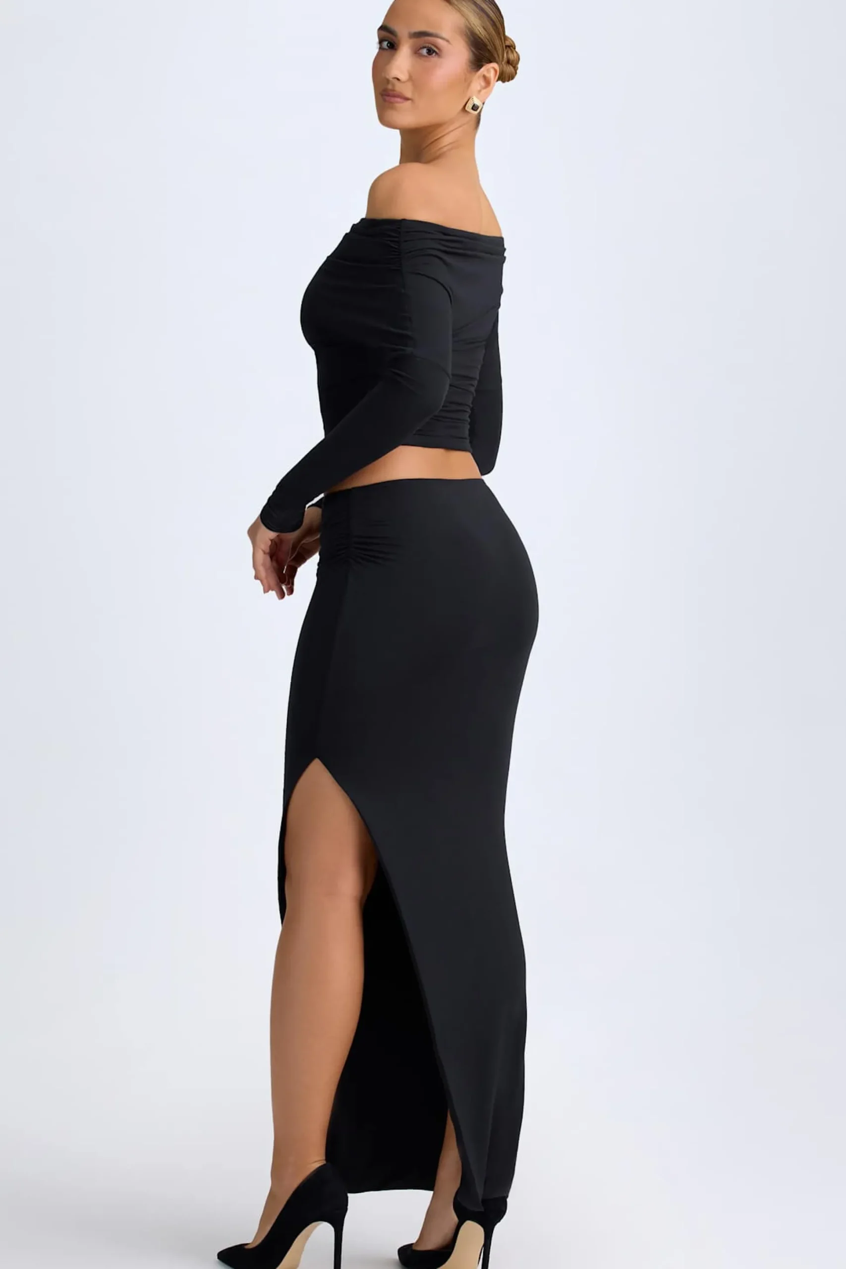 Oh Polly Skirts & Skorts | Bottoms^Modal Low-Rise Maxi Skirt in Black