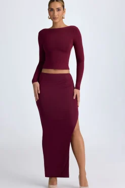 Oh Polly Skirts & Skorts | Bottoms^Modal Low-Rise Maxi Skirt in Wine Red WineRed