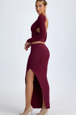 Oh Polly Skirts & Skorts | Bottoms^Modal Low-Rise Maxi Skirt in Wine Red WineRed