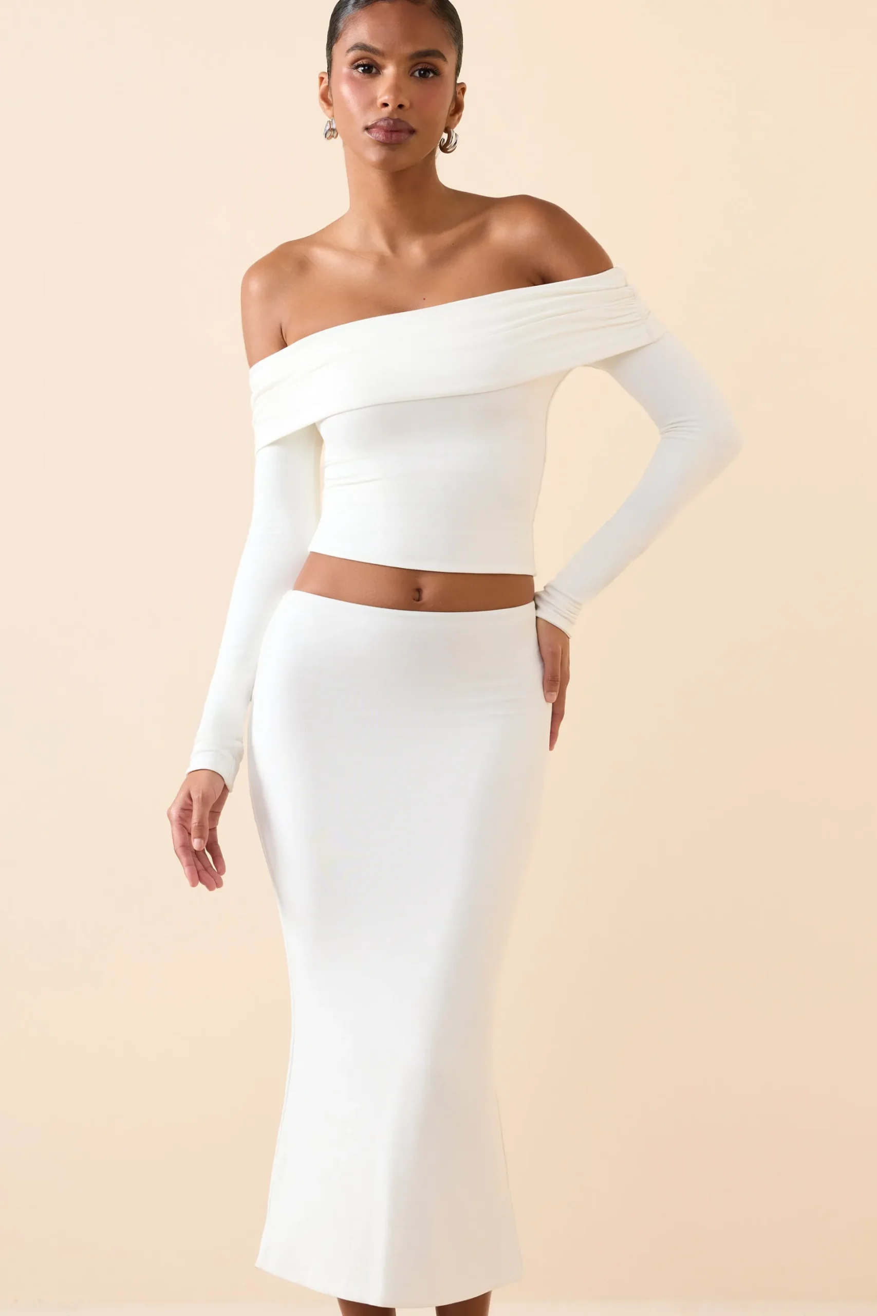 Oh Polly Skirts & Skorts | Bottoms^Modal Mid-Rise Midaxi Skirt in White