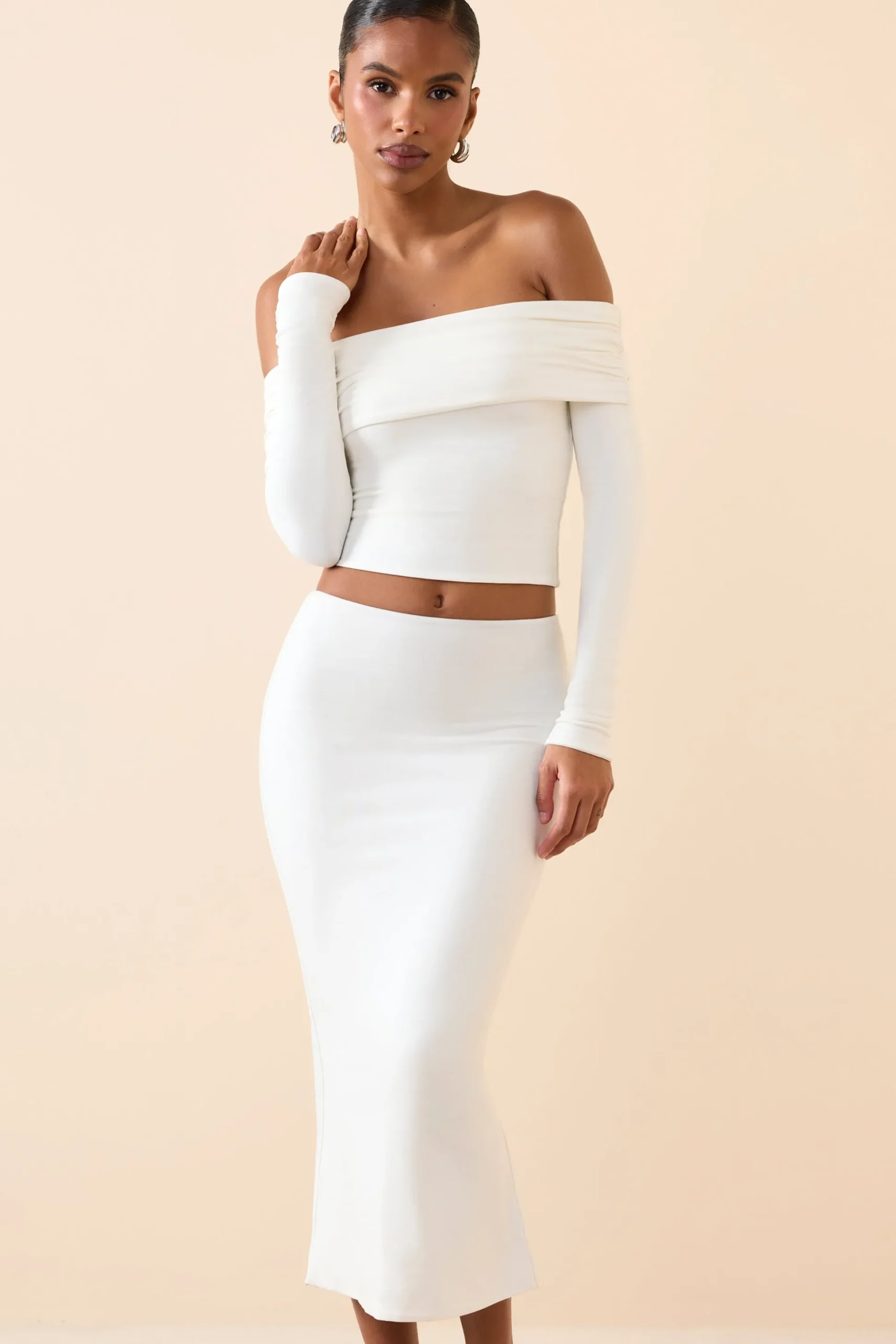 Oh Polly Skirts & Skorts | Bottoms^Modal Mid-Rise Midaxi Skirt in White