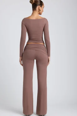 Oh Polly Bottoms | Co-Ords^Modal Mid-Rise Straight-Leg Trousers in Taupe