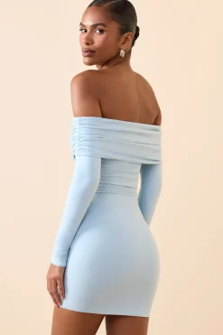 Oh Polly Fall Outfits^Modal Off-Shoulder Mini Dress in Ice Blue IceBlue