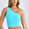 Oh Polly Co-Ords | Tops^Modal One-Shoulder Top in Aqua Blue