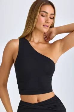 Oh Polly Co-Ords | Tops^Modal One-Shoulder Top in Black