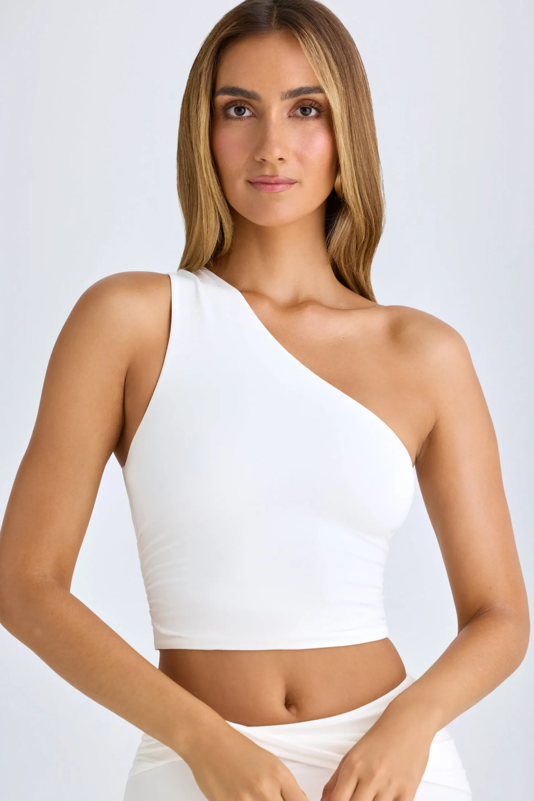Oh Polly Co-Ords | Tops^Modal One-Shoulder Top in White