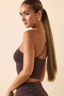 Oh Polly Co-Ords | Tops^Modal One-Shoulder Top in Chocolate Brown