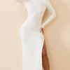 Oh Polly Fall Outfits^Modal Open-Back Long-Sleeve Maxi Dress in White