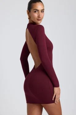 Oh Polly Elevated Essentials | Fall Outfits^Modal Open-Back Long-Sleeve Mini Dress in Plum