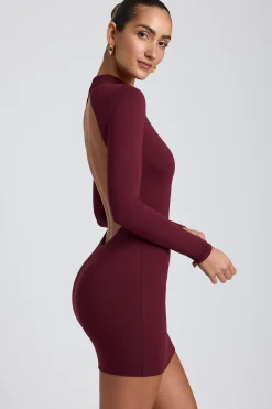 Oh Polly Elevated Essentials | Fall Outfits^Modal Open-Back Long-Sleeve Mini Dress in Plum