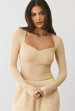 Oh Polly Women'S Clothing Sale - $65 And Under | Women'S Clothing Sale - $40 And Under^Modal Rib Long Sleeve Crop Top in Cashmere