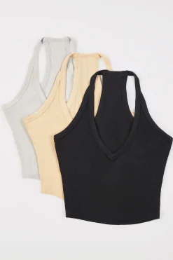 Oh Polly Women'S Clothing Sale - $65 And Under^Modal Rib V Neck Tank Top Bundle Multi
