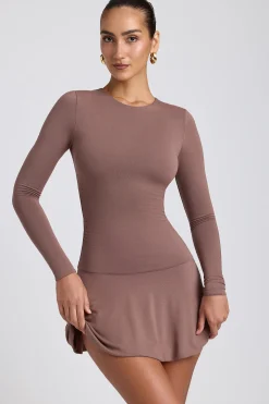 Oh Polly Women'S Clothing Sale - $65 And Under | Women'S Clothing Sale - $40 And Under^Modal Ruched Crew-Neck Mini Dress in Taupe