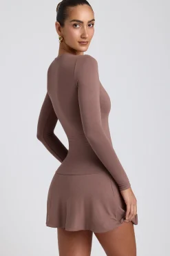 Oh Polly Women'S Clothing Sale - $65 And Under | Women'S Clothing Sale - $40 And Under^Modal Ruched Crew-Neck Mini Dress in Taupe