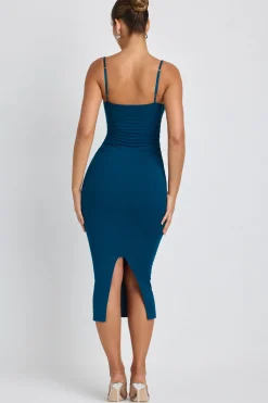 Oh Polly Elevated Essentials^Modal Ruched Layered Midaxi Dress in Deep Teal DeepTeal