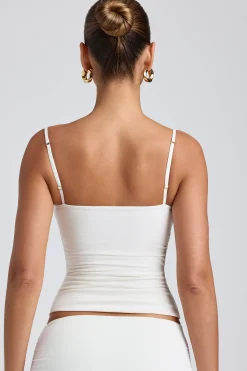 Oh Polly Co-Ords | Tops^Modal Ruched Layered Tank Top in White