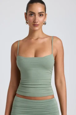 Oh Polly Co-Ords | Tops^Modal Ruched Layered Tank Top in Sage Green SageGreen