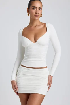 Oh Polly Co-Ords | Tops^Modal Ruched Long-Sleeve Top in White