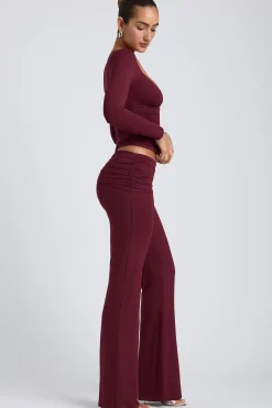 Oh Polly Co-Ords | Tops^Modal Ruched Long-Sleeve Top in Plum