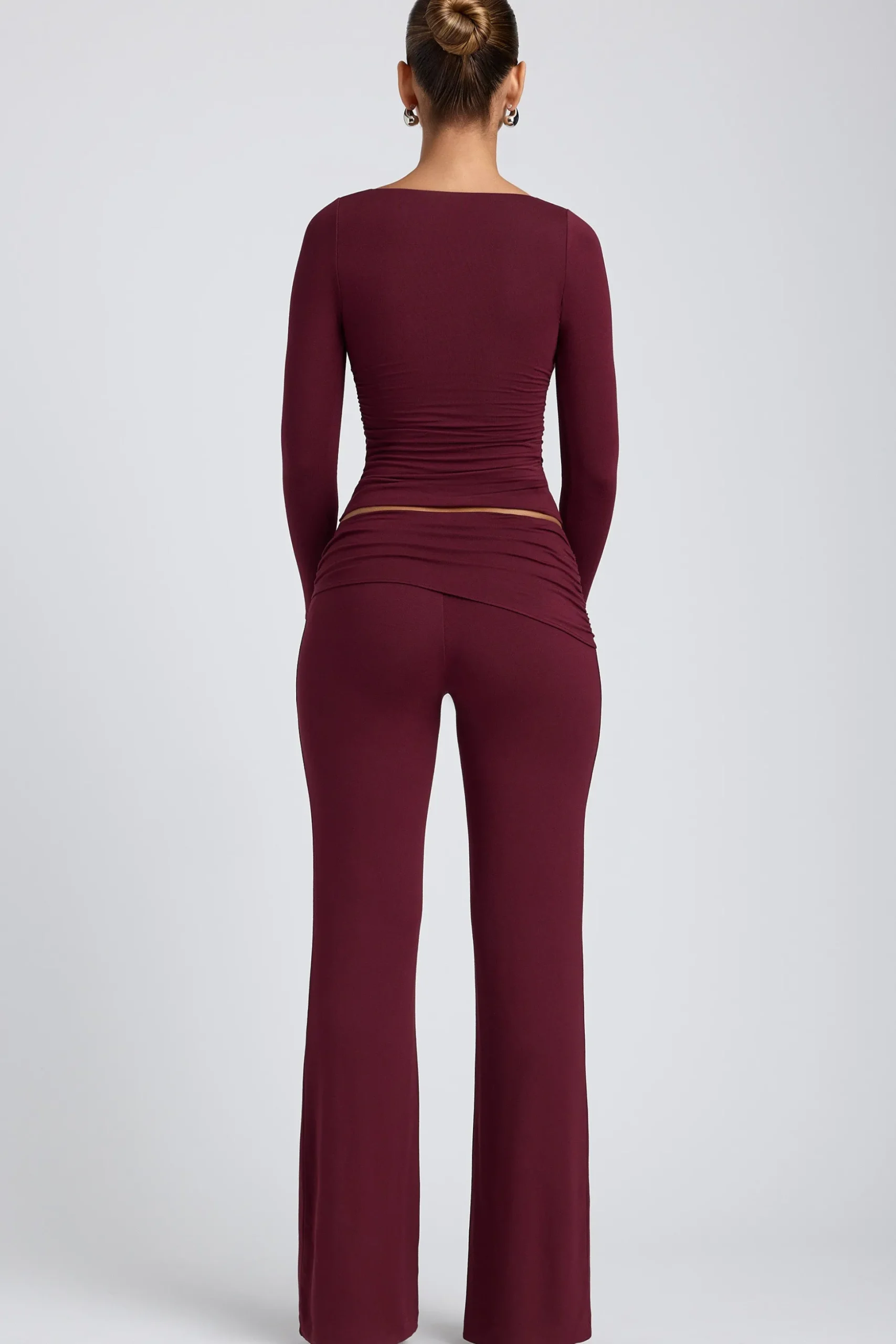 Oh Polly Co-Ords | Tops^Modal Ruched Long-Sleeve Top in Plum