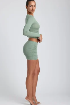 Oh Polly Skirts & Skorts | Co-Ords^Modal Ruched Mid-Rise Mini Skirt in Sage Green