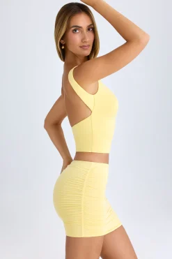 Oh Polly Skirts & Skorts | Co-Ords^Modal Ruched Mid-Rise Mini Skirt in Lemon Sherbet