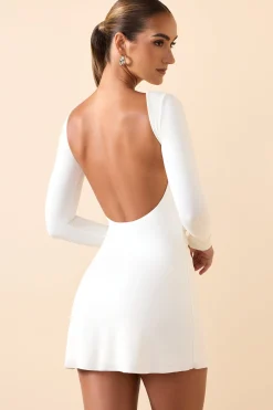 Oh Polly Fall Outfits^Modal Ruched Open-Back Mini Dress in White