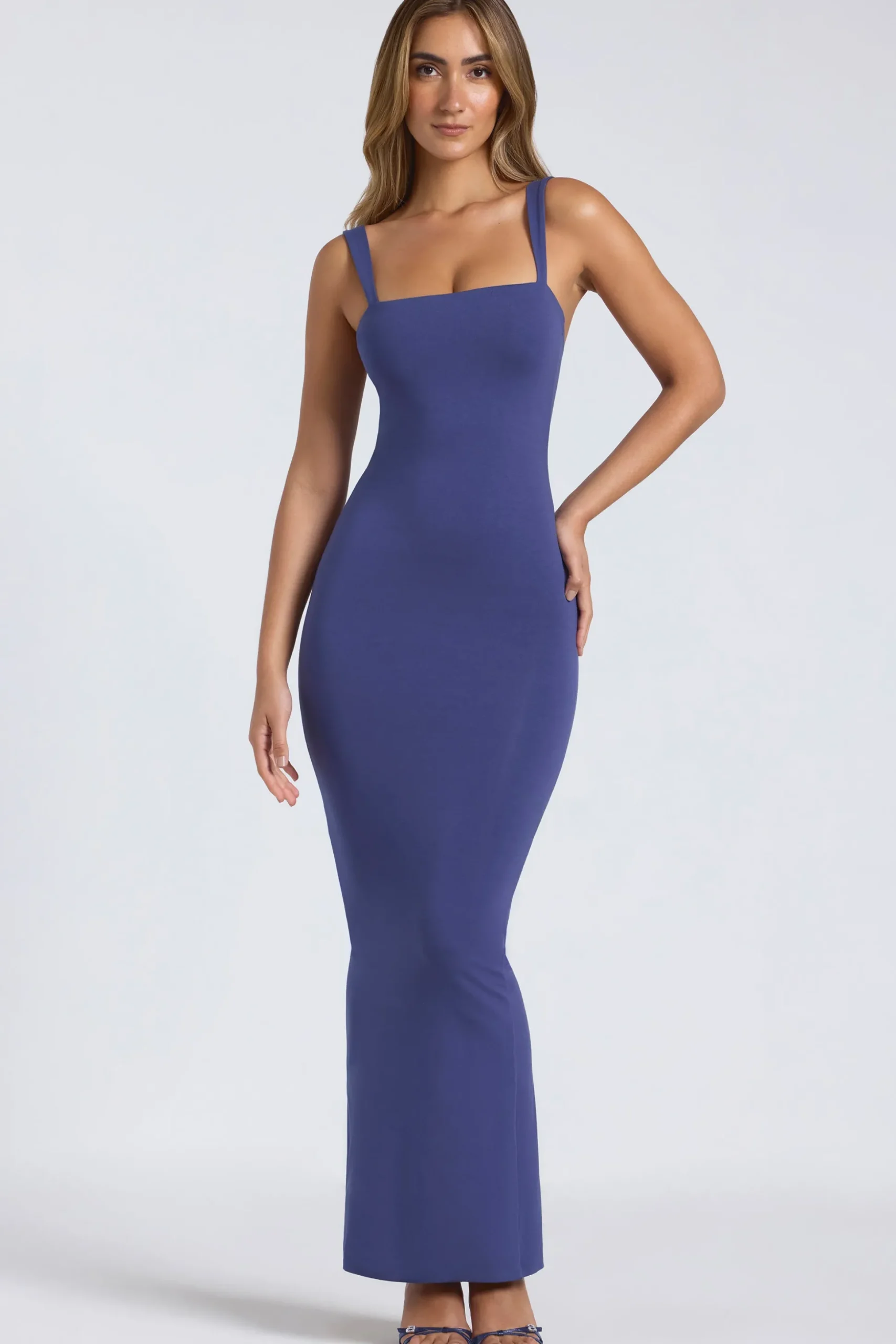 Oh Polly Fall Outfits^Modal Square Neck Low Back Maxi Dress in Navy