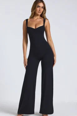 Oh Polly Jumpsuits & Unitards | Fall Outfits^Modal Sweetheart Neckline Wide Leg Jumpsuit in Black