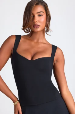 Oh Polly Co-Ords | Tops^Modal Sweetheart-Neck Top in Black
