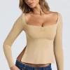 Oh Polly Women'S Clothing Sale - $65 And Under | Women'S Clothing Sale - $40 And Under^Modal Sweetheart-Neck Top in Sand