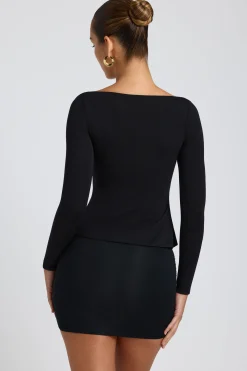 Oh Polly Co-Ords | Tops^Modal Sweetheart-Neck Top in Black