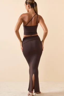 Oh Polly Skirts & Skorts | Bottoms^Modal Twist-Front Maxi Skirt in Chocolate Brown