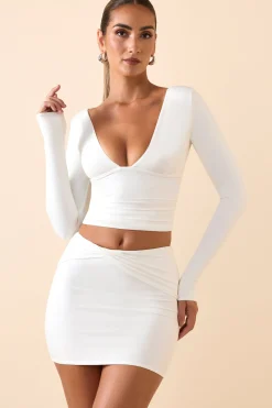 Oh Polly Skirts & Skorts | Bottoms^Modal Twist-Front Mid-Rise Mini Skirt in White