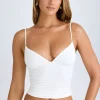 Oh Polly Co-Ords | Tops^Modal V-Neck Ruched Camisole Top in White