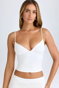 Oh Polly Co-Ords | Tops^Modal V-Neck Ruched Camisole Top in White