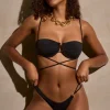 Oh Polly Bikini Sets | Bikini Tops^Multi-Strap Underwired Bikini Top in Black