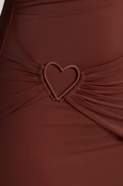 Oh Polly Women'S Clothing Sale - $65 And Under^Multiwear Cowl Neck Wrap Over Evening Gown in Chocolate Brown ChocolateBrown