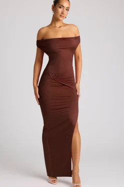Oh Polly Women'S Clothing Sale - $65 And Under^Multiwear Cowl Neck Wrap Over Evening Gown in Chocolate Brown ChocolateBrown
