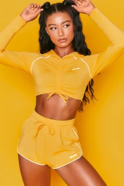 Oh Polly Women'S Clothing Sale - $65 And Under | Women'S Clothing Sale - $40 And Under^New Goals Cropped Ruched Hoodie in Orange